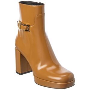 Sergio Rossi Nora Leather Platform Boot, Brown
